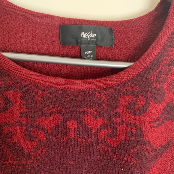 Red burgundy winter Mossimo 3/4 length sleeve dress size xs Bodycon - Picture 3 of 5